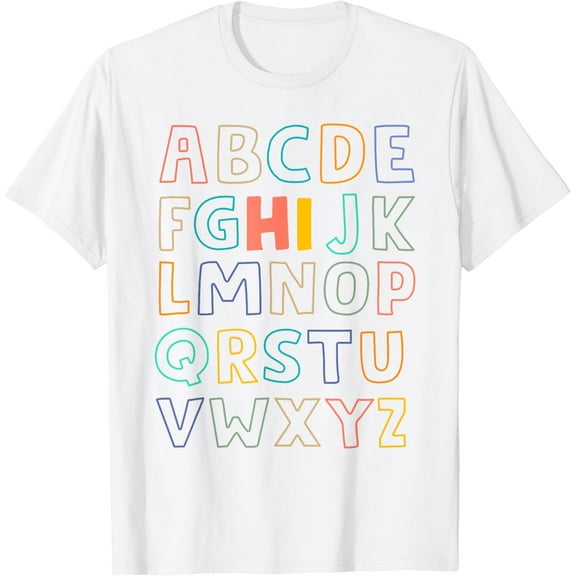 Funny Pre K Kindergarten Hi Alphabet Back To School Teachers T-Shirt