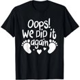 thumbnail image 1 of Funny Pregnancy Announcement Shirt | Oops We Did It Again T-Shirt Unisex S-5XL Hot Trending Shirt, Vintage Birthday Gift, 1 of 3