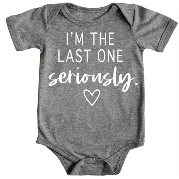 Funny Pregnancy Reveal I'm The Last One Seriously Bodysuits for Baby Girls and Boys Take Home Outfits Granite Heather Bodysuit Newborn