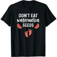 thumbnail image 1 of Funny Pregnancy Tee Don't Eat Watermelon Seeds T-ShirtMen's and women's short-sleeved pure cotton shirts, 1 of 6