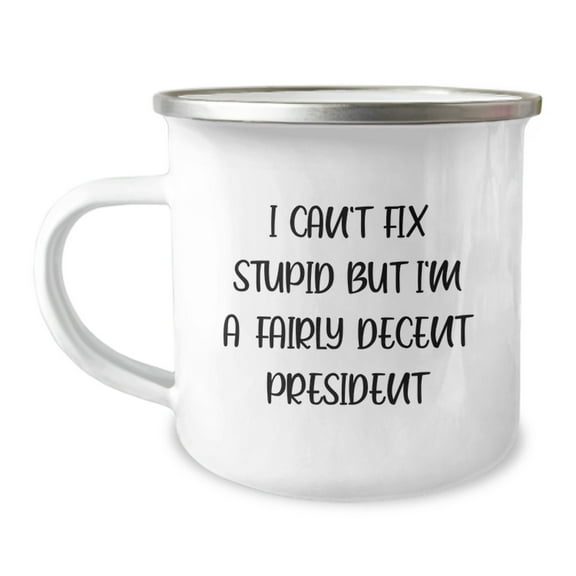 Funny President Gifts for Men Christmas Unique Presidents Mug - I'm A Fairly Decent President Camping Mug - Gifts from Friends to Family