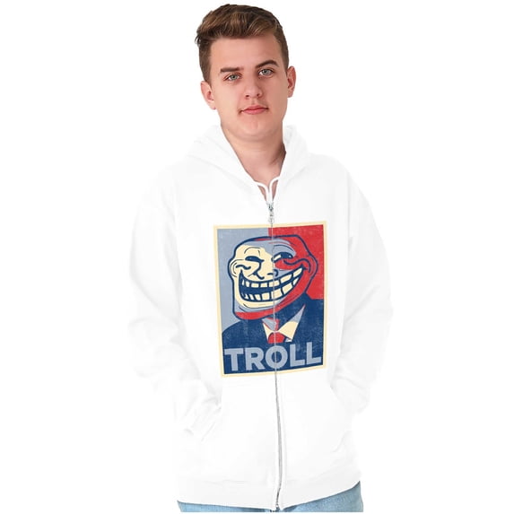 Funny Presidential Troll Face Meme Unisex Plus Size Zip Hoodie Brisco Brands 2X