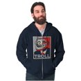 thumbnail image 1 of Funny Presidential Troll Face Meme Zip Up Hoodie Men's Women's Brisco Brands S, 1 of 6