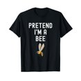 thumbnail image 1 of Funny Pretend I'm A Bee Lazy Halloween Costume Insect Black T-Shirt, 1 of 5