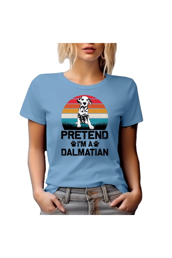 Funny Pretend I'm a Dalmatian, Costume Joke, Baby Blue T-Shirt, Small