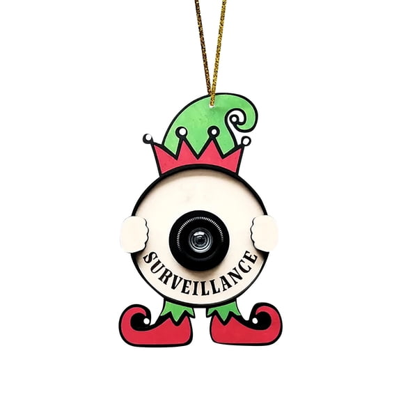 Funny Pretend Surveillance Ornament For Tree Decoration Car Rearview Pendant Crafts Large Decorative Easter Eggs Glass Icicles Door Decorations Hanging Light Fireplace Ornament String Curtains for