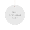 thumbnail image 1 of Funny Principal Gifts from Friends - Best Principal Ever Circle Ornament for Christmas, 1 of 4