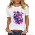 thumbnail image 1 of Funny Printed Tee Shirt for Womens Summer 2025 Cotton T Shirts Round Neck Tee Short Sleeve Tops Comfort Casual Tunic Blouses Loose Relaxed Fit Tee Shirts Workout Going Out Clothes, 1 of 5
