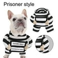 thumbnail image 1 of Funny Prisoner Dog Costume for Halloween, Striped Outfit with ID Tag for Party Photos and Dress-Up Fun, 1 of 5