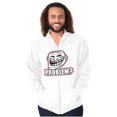 thumbnail image 1 of Funny Problem Dank Troll Face Meme Unisex Plus Size Zip Hoodie Brisco Brands 3X, 1 of 5
