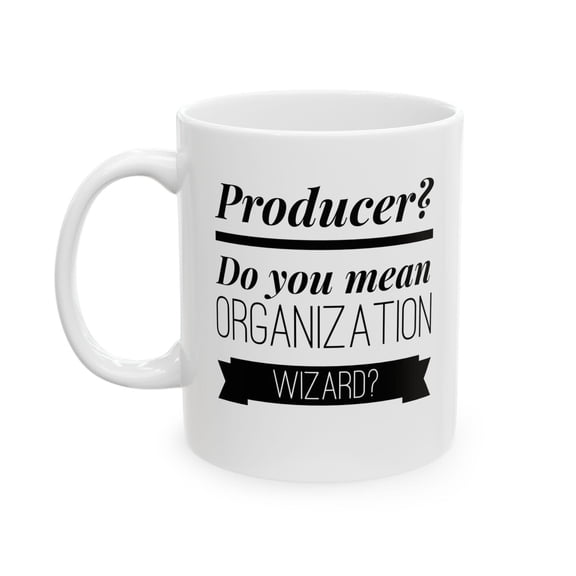 Producer 11 oz Coffee Mug - Organization Wizard White Ceramic Gift