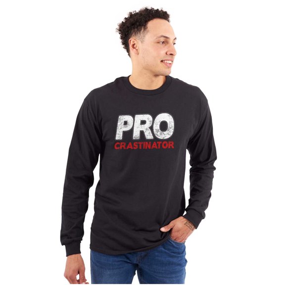 Funny Professional Procrastinator Long Sleeve TShirt Men Women Brisco Brands S