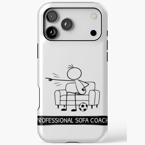 Funny Professional Sofa Coach Stick Figure Soccer Fan for iPhone Case 11 through 17 Pro Max