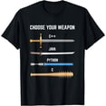 thumbnail image 1 of Funny Programmer Choose Your Weapon Gift For T-Shirt, 1 of 4