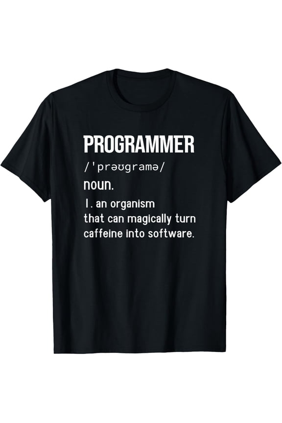 Funny Programmer Definition T-Shirt Software Engineer Coding Gift Men Women Unisex Tech Humor Graphic Tee