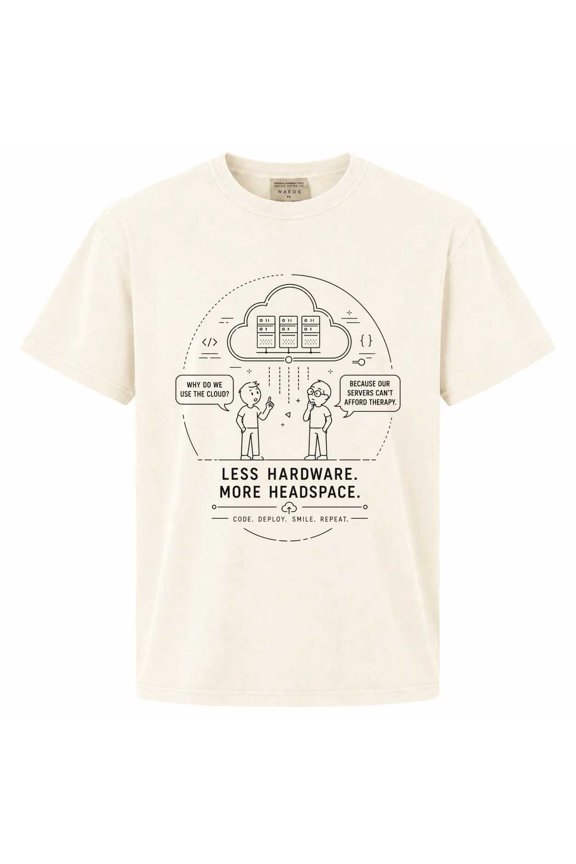 Funny Programmer Modern Line Art Cloud Computing Graphic T-Shirt for Software Developers Linux Tech Nerd Gift