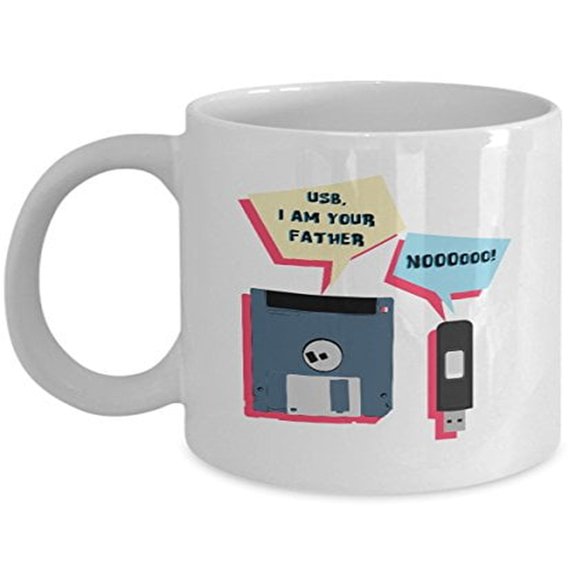 Funny Programmer 11 oz Coffee Mug - USB I Am Your Father White Ceramic Gift