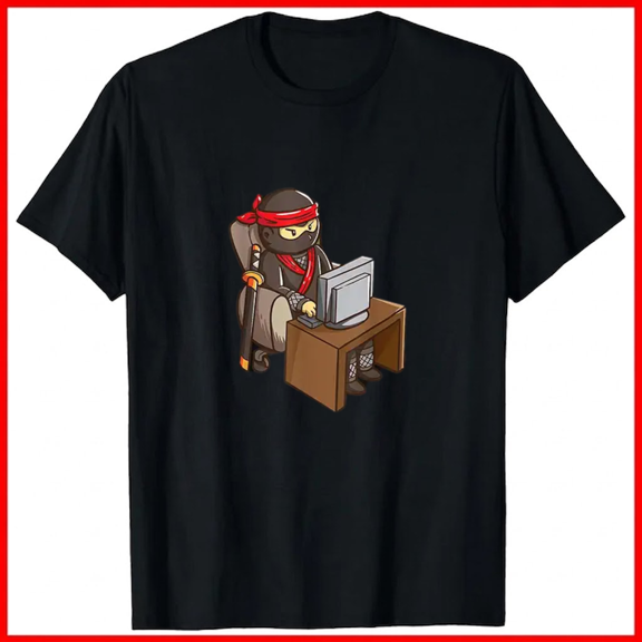 Funny Programmer Ninja Nerd Boys Tech Coding Education Gift Unisex T-Shirt, up to size 5XL