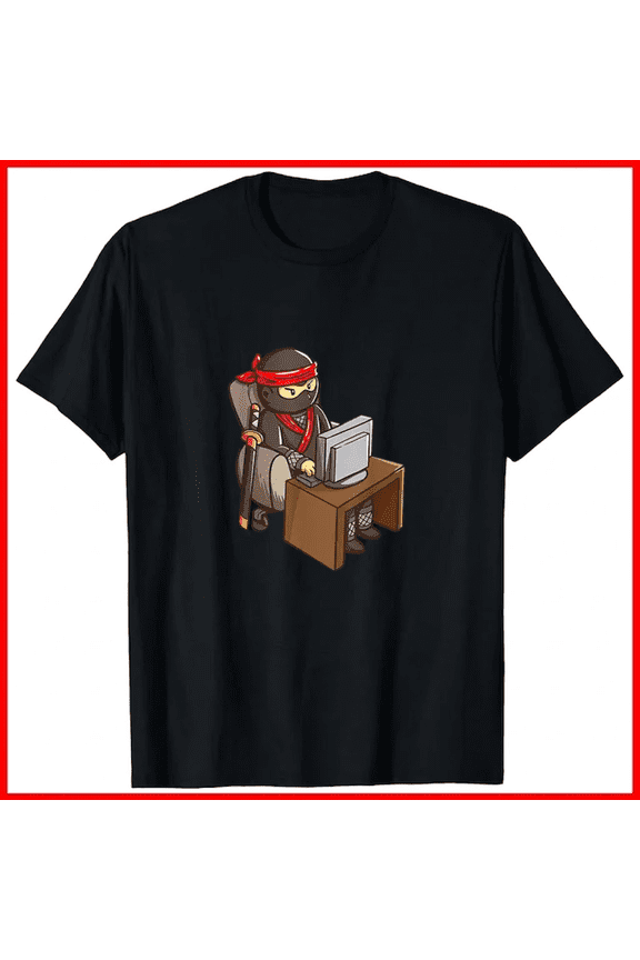 Funny Programmer Ninja Nerd Boys Tech Coding Education Gift Unisex T-Shirt, up to size 5XL