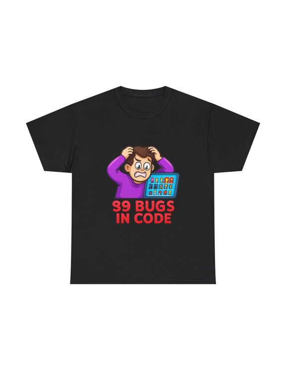 Funny Programmer Shirt 99 Bugs Coding Humor Developer Tee
