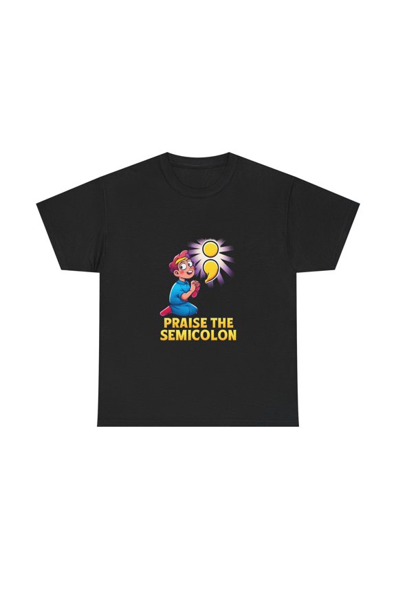 Funny Programmer Shirt Semicolon Coding Humor Developer Tee