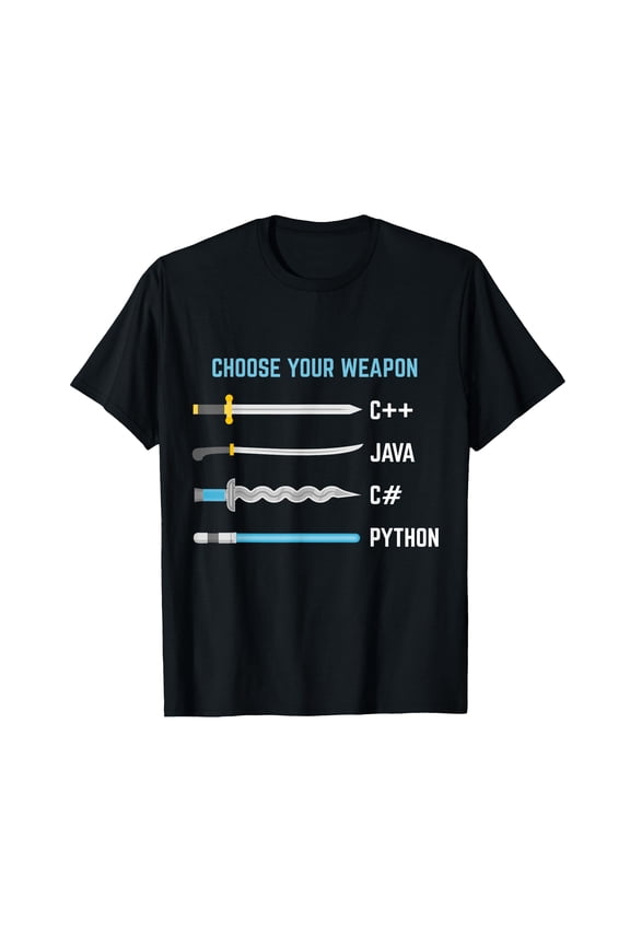 Funny Programmer T-Shirt Featuring Coding Languages for IT Enthusiasts and Designers