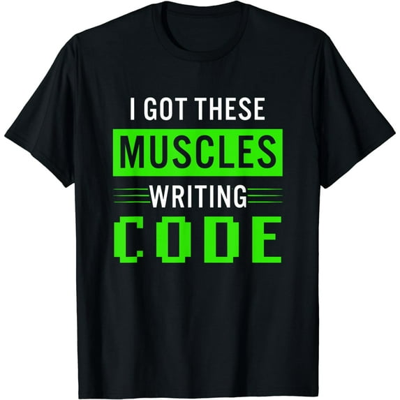 Funny Programmer Writing Code Muscles Meme for Computer Geek T-Shirt