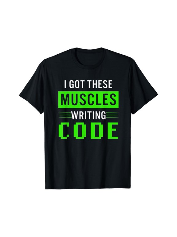 Funny Programmer Writing Code Muscles Meme for Computer Geek T-Shirt