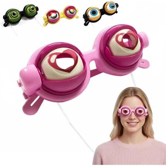 Funny Props Glasses , Blinking Winking Googly Eye Glasses for Show Party, Funny Christmas Party Gag Gifts for Adults