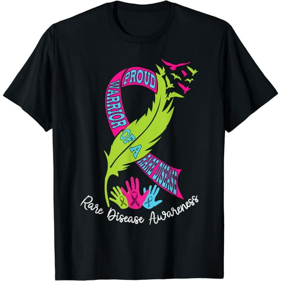 Funny Proud Warrior Of A Rare Disease Awareness Ribbon Zebra T-Shirt