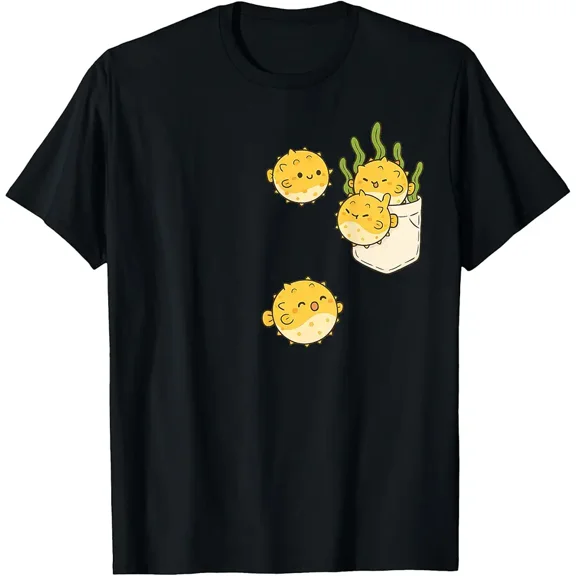 Funny Pufferfish Cute Playing T-Shirt