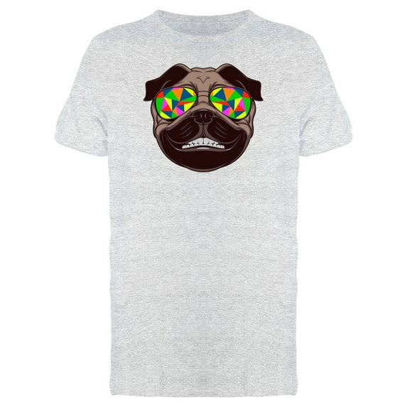 Funny Pug Abstract Glasses T-Shirt Men -Image by Shutterstock, Male Large