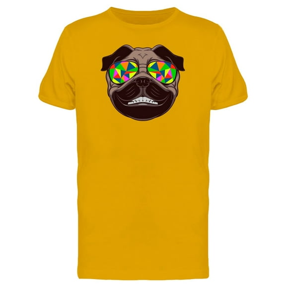 Funny Pug Abstract Glasses T-Shirt Men -Image by Shutterstock, Male Medium