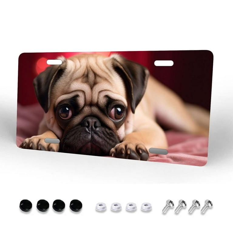 Pug license plate discount