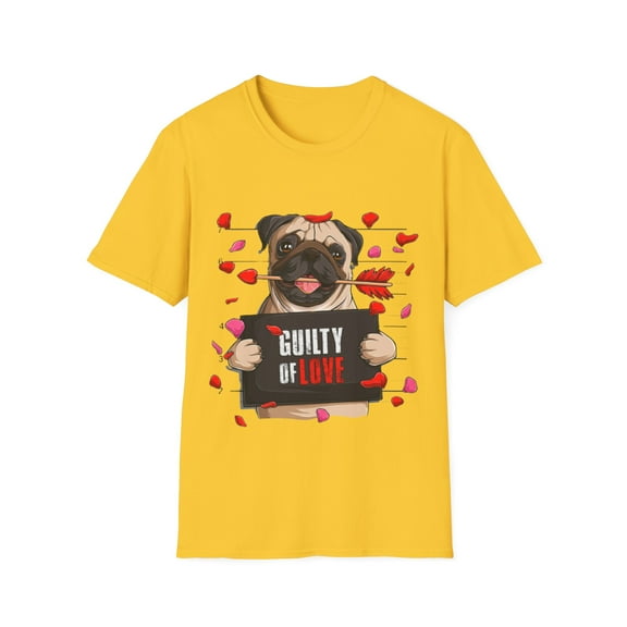 Funny Pug Dog Jail Mugshot Guilty Of Love Valentine Heart