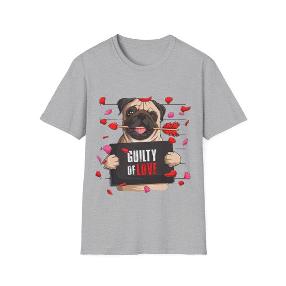 Funny Pug Dog Jail Mugshot Guilty Of Love Valentine Heart