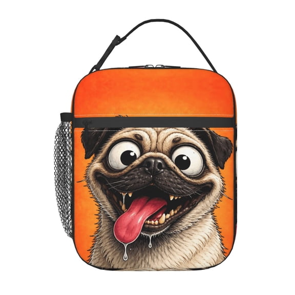 Funny Pug Dog Lunch Bag Portable Thermal Lunch Box for Men and Women