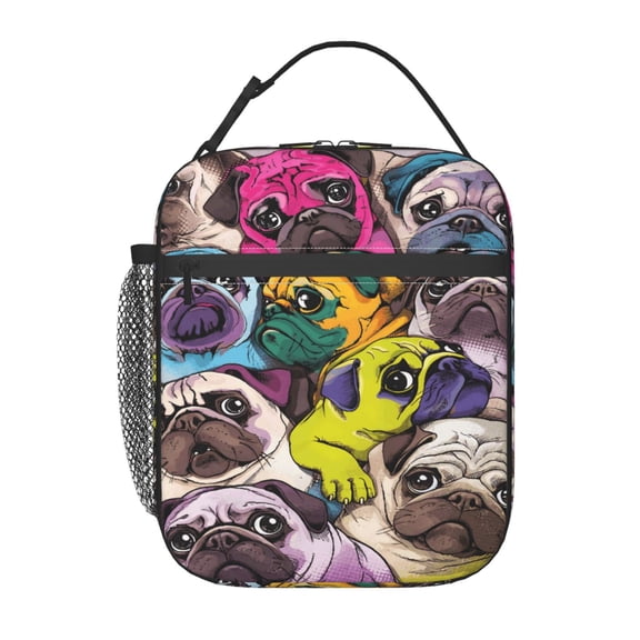 Funny Pug Dog Lunch boxs Portable Thermal Lunch Bags