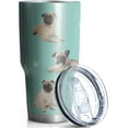 thumbnail image 1 of Funny Pug Dog Tumbler Gift for Women/Men,Double Wall Stainless Steel Vacuum Insulated Pet Water Botter Cups with Lid and Straw,30oz, 1 of 5