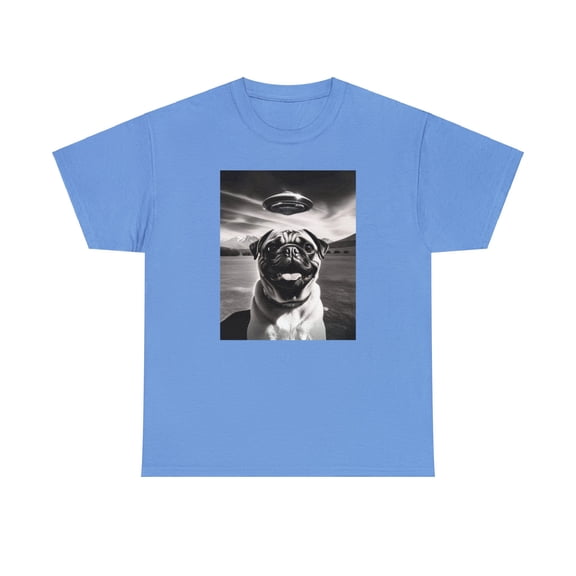 Funny Pug Selfie with UFOs Weird Shirt-Classic Fit,PUG Dog Lover/Mom/Dad