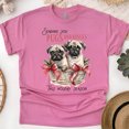 thumbnail image 1 of Funny Pug Shirt | Pugs and Kisses Graphic Tee for Dog Lovers, Heliconia, Size M, 1 of 6