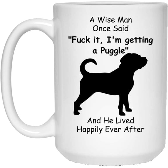 Funny Puggle Gifts For Men Christmas 2022 Gifts White Coffee Mug 15oz