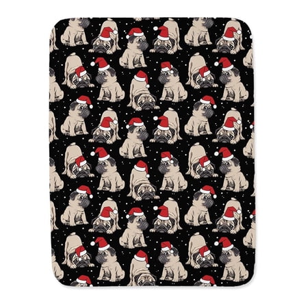 Funny Pugs With Santa Hats Blanket -Image by Shutterstock,