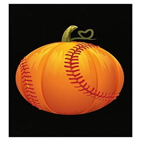 Funny Pumpkin Baseball Autumn Patch Sports Humor Poster - 13x19" Wall Art