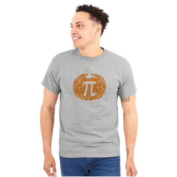Funny Pumpkin Pi Math Food Pun Plus Size Crewneck Graphic Tee Shirt Brisco Brands 2X