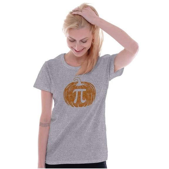 Funny Pumpkin Pi Math Food Pun Womens Slim Fit Graphic Tee Brisco Brands S