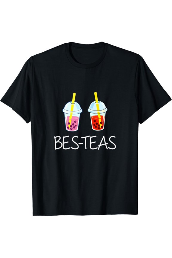 Funny Pun Bes-Teas Bubble Tea Lover Tapioca Balls Design T-Shirt