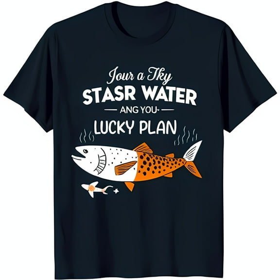 Funny Pun Black T-Shirt with Cartoon Fish Design for Anglers