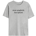 thumbnail image 1 of Funny Pun More Spaghetti Less Upsetti Print Tshirts Rhyming Humor Graphic Tees Italian Food Lover Gift Short Sleeve Casual Tops for Daily Outfits Gray,L, 1 of 5