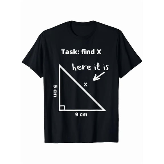 Funny Pupil Joke T-Shirt - "Task: Find X Here It Is" Graphic Tee, Lightweight & Washable, Casual Short Sleeve Round Neck for Indoor/Outdoor Activities, Sports, and Daily Wear